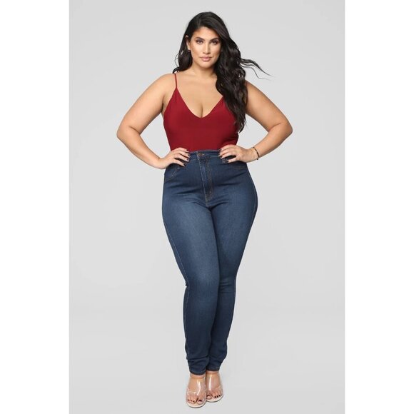 Fashion Nova Burgundy Sleek And Slay Bodysuit - Size 1X - Picture 7 of 8